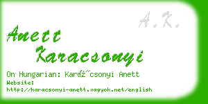 anett karacsonyi business card